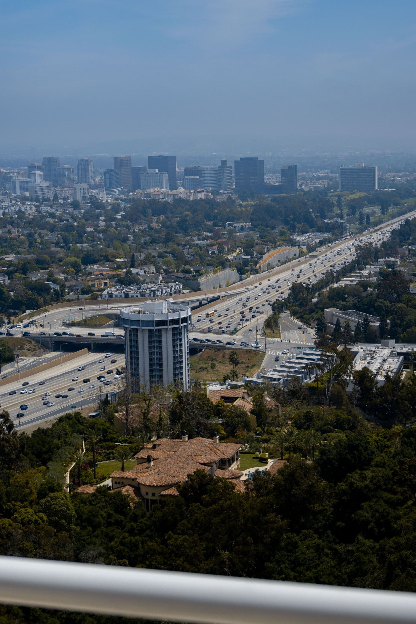 View over Los Angeles with the 405 freeway